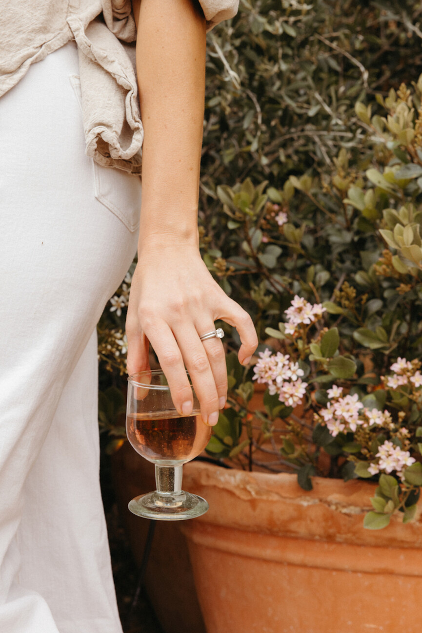 Rose wine glass.