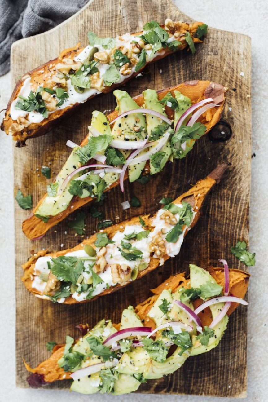 whole roasted sweet potatoes