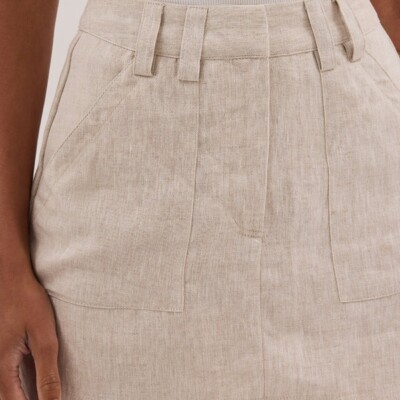 EVA NATURAL LINEN SKORT
