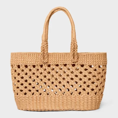 Large Straw Tote Handbag - A New Day™