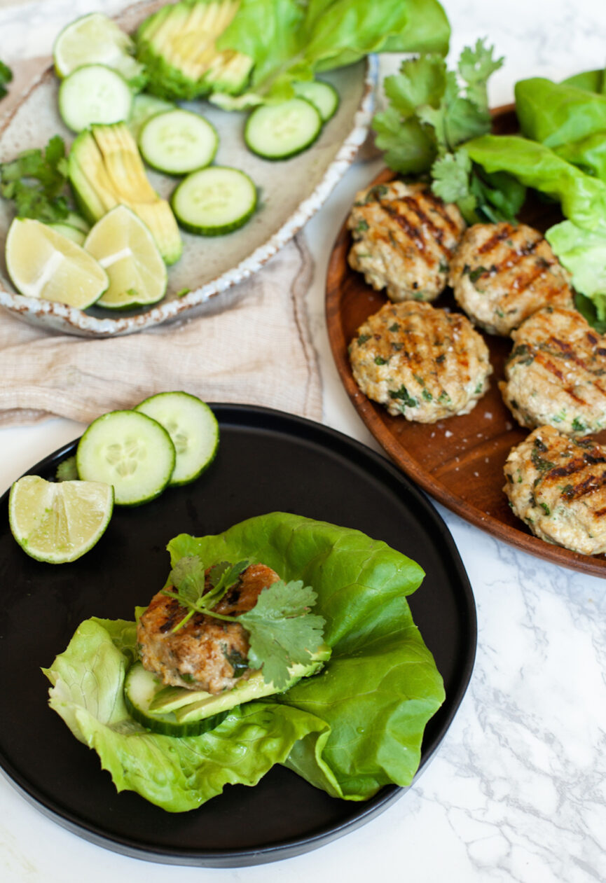 Lettuce Wrapped Thai Chicken Burger