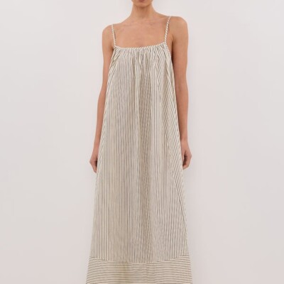 PALMA CREAM SILK BLEND MIDI DRESS