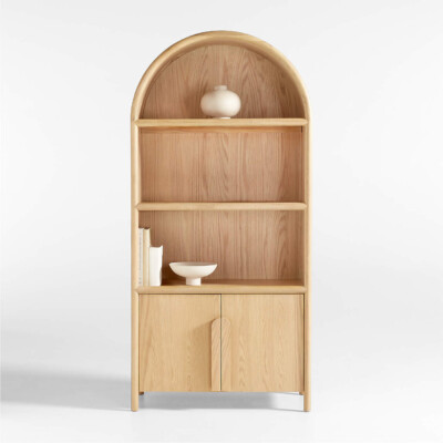 Annie Natural Wood Storage Bookcase with Shelves by Leanne Ford from Crate and Barrel