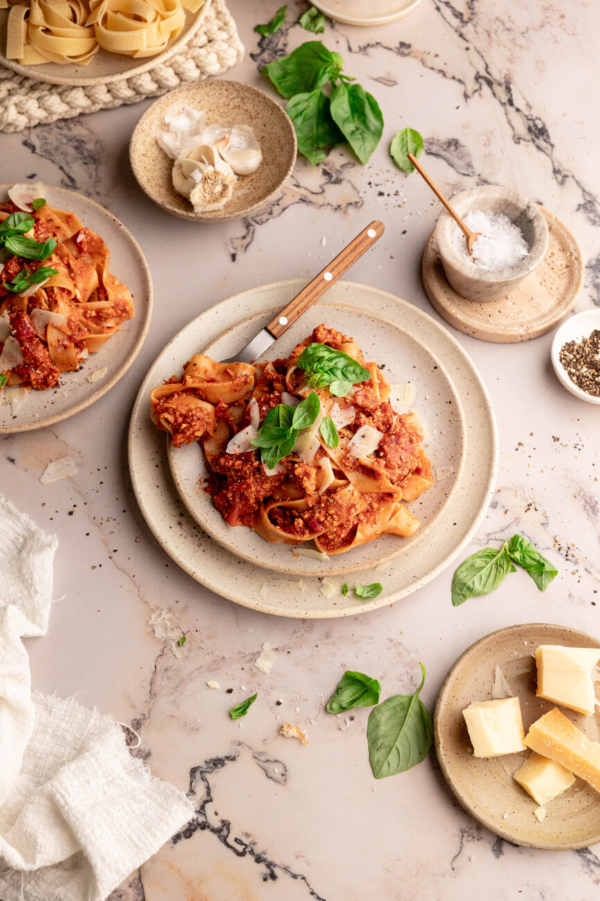 Vegan Tofu and Mushroom Bolognese