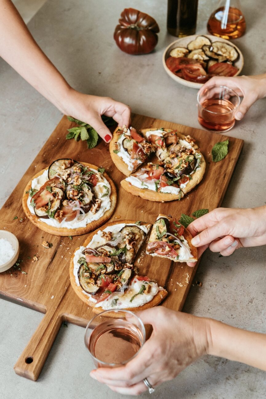 Eggplant and Ricotta Flatbread Pizza