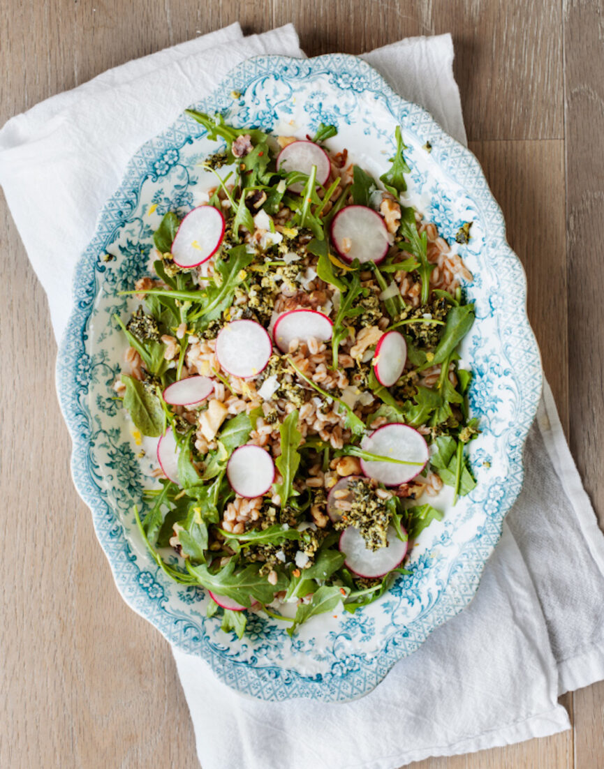 Farro Salad with Kale Pesto