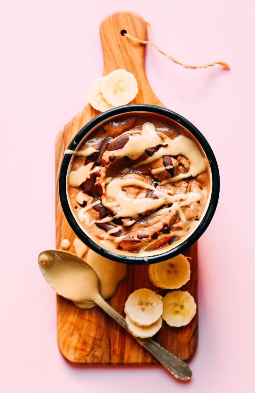 Chocolate Tahini Banana Soft Serve