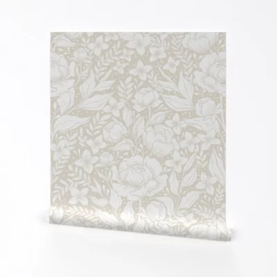 Peonies Wallpaper, Spoonflower