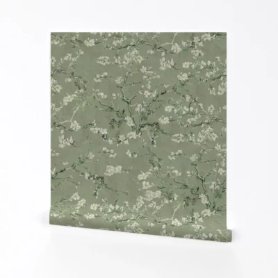 Van Gogh Green Wallpaper, Spoonflower