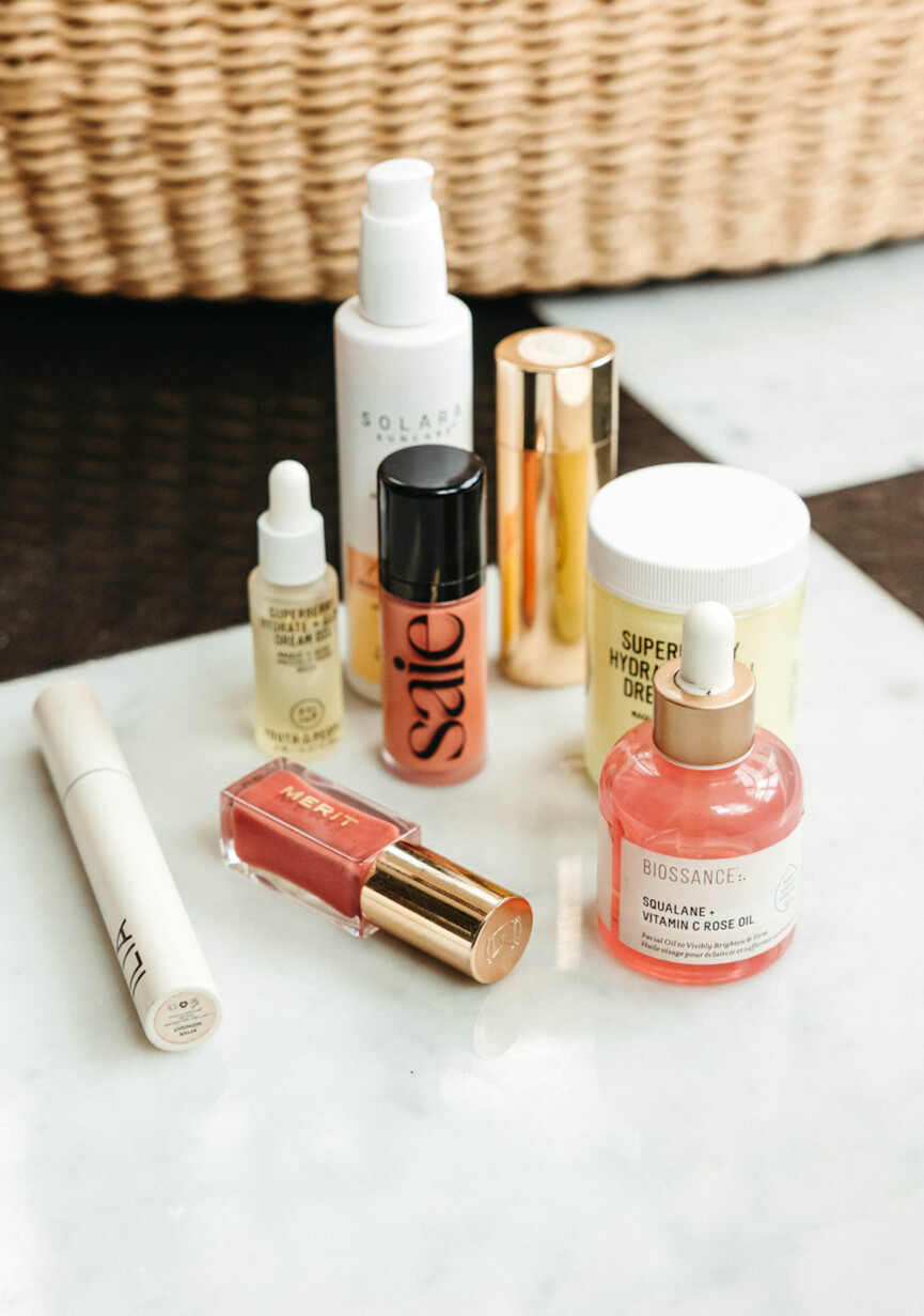 Monique Volz morning beauty products.