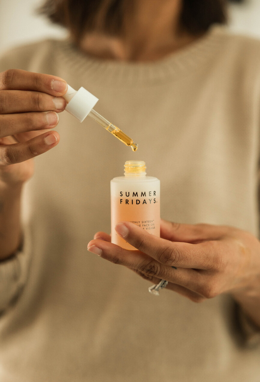 Sabeena Ladha using Summer Fridays serum.