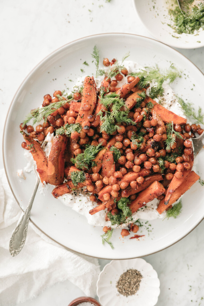 Sweet potato chickpea bowl.