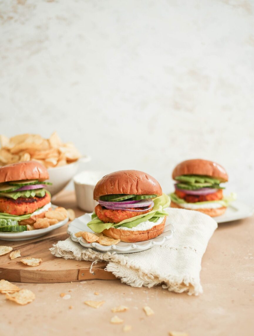 Sweet Potato Falafel Veggie Burgers