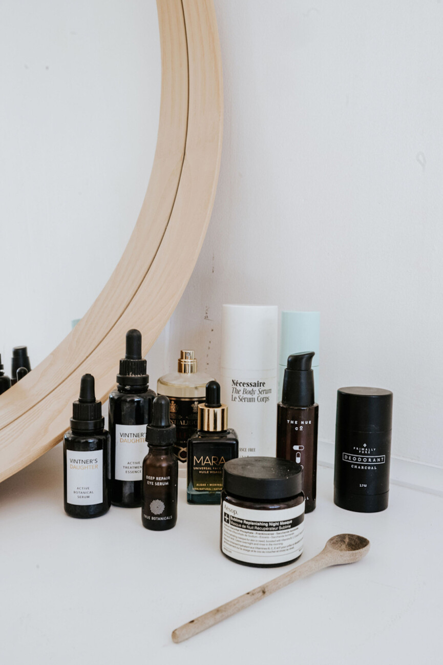 Travel skincare products.