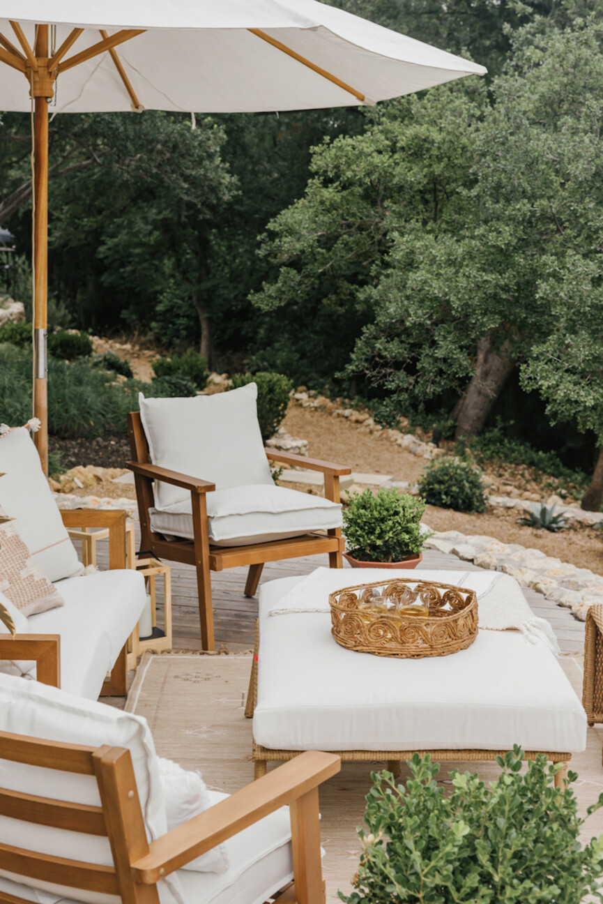 White wood patio furniture