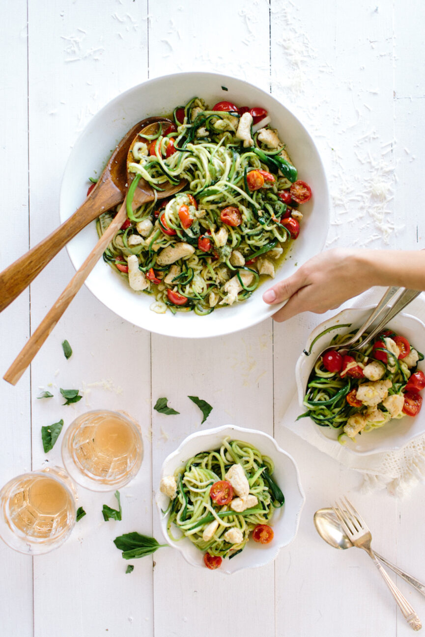 Zucchini Noodle Pesto Pasta