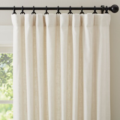 Pottery Barn Custom Emery Linen Curtain in Ivory