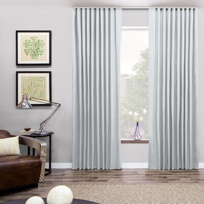 The Shade Store Ripple Fold Drapery in White Linen