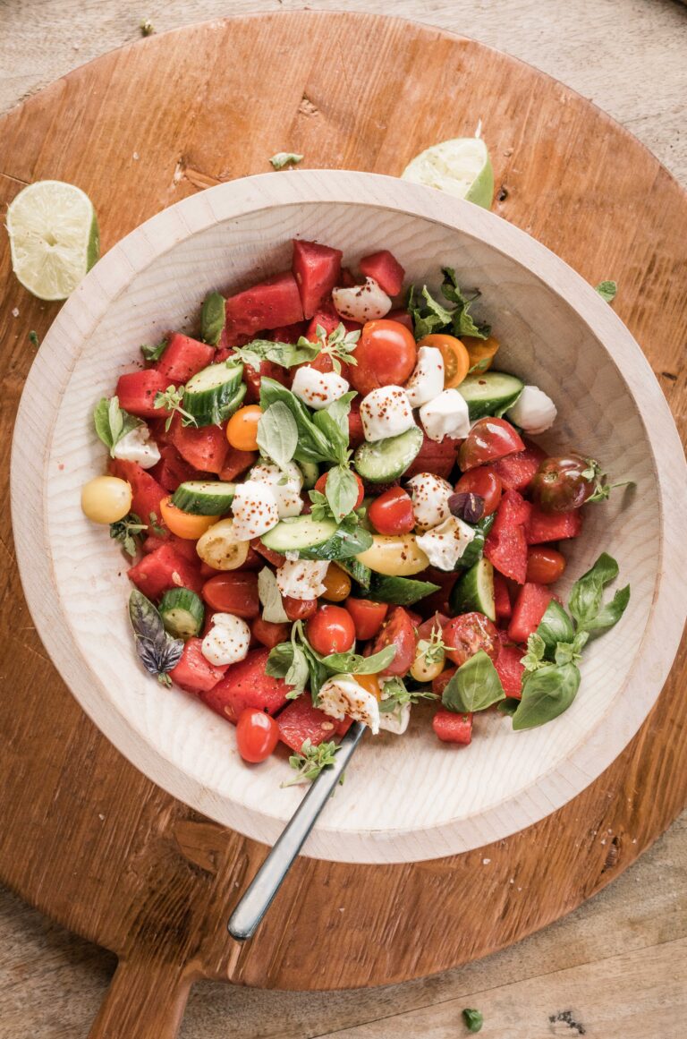 watermelon tomato caprese salad_barbecue appetizers