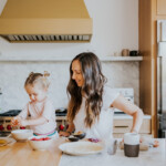 Mother daughter baking