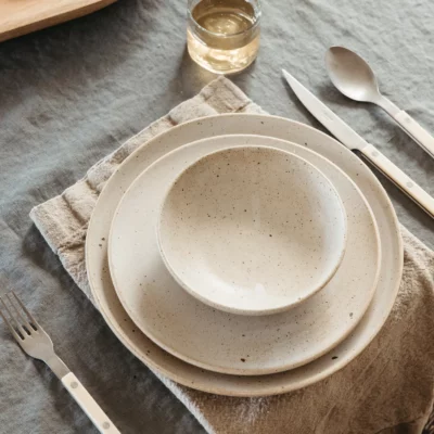 Casa Zuma essential white stoneware dinner set