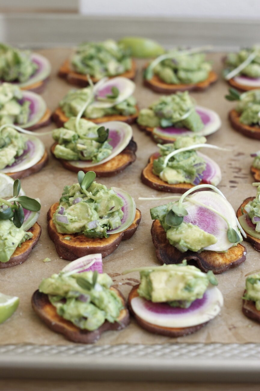 Sweet Potato Guacamole Toasts