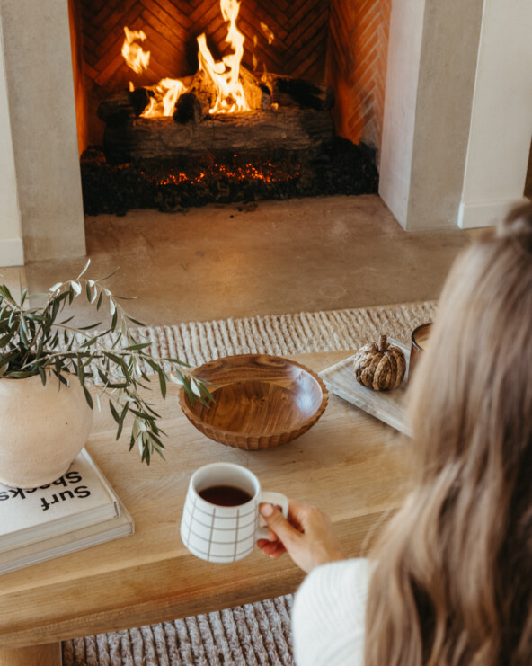 Cozy fall fireplace