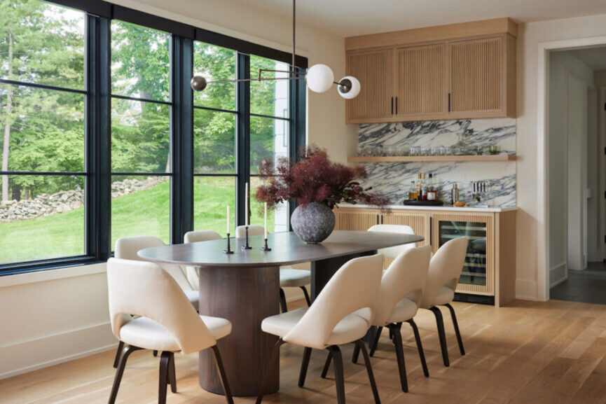 Modern upstate New York farmhouse dining room.