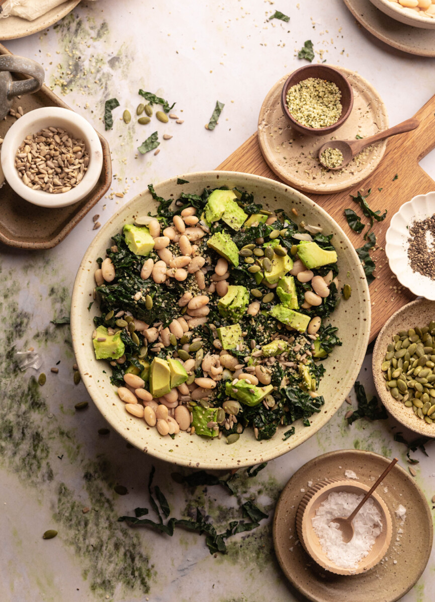 Kale white bean salad_fibermaxxing trend explained