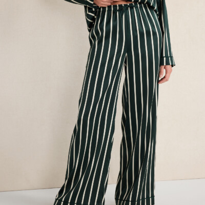 Washable Silk Pinstripe Pajama Pants