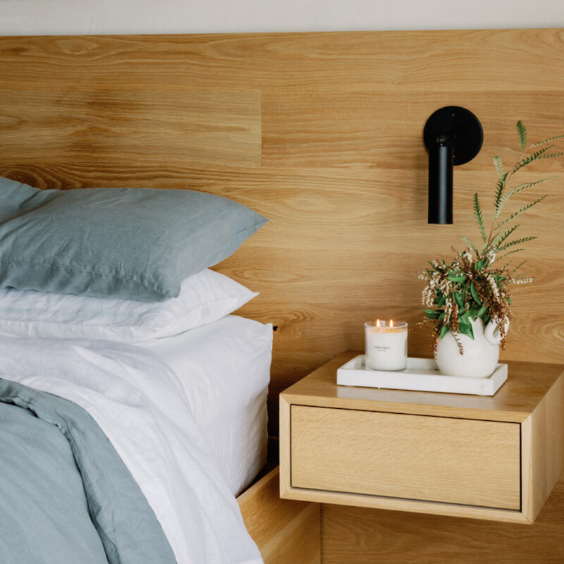 cozy bedroom with nightstand