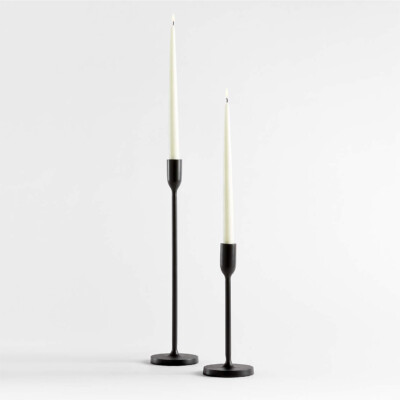 Megs Black Taper Candle Holders by Leanne Ford, Set of 2
