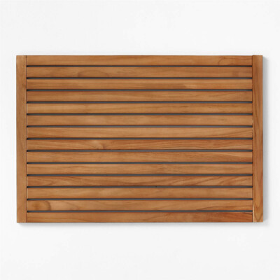 Lateral Natural Teak Bath Mat CB2
