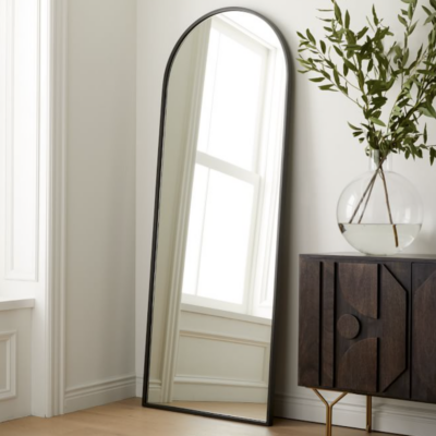Metal Frame Arched Floor Mirror