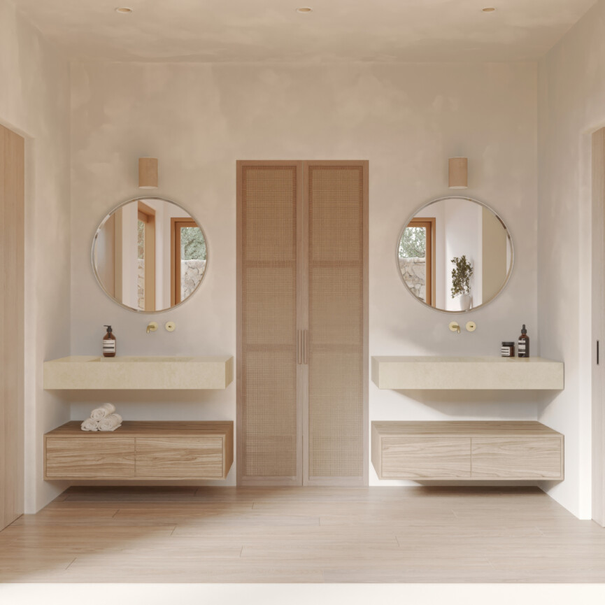 camille styles malibu primary bathroom vanity