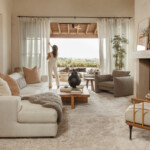 Camille Styles Living Room Austin House sheer curtains