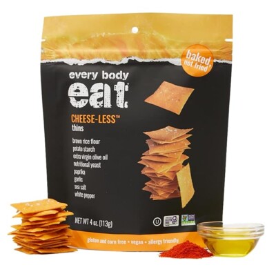 everybody eat cheese-less snack thins