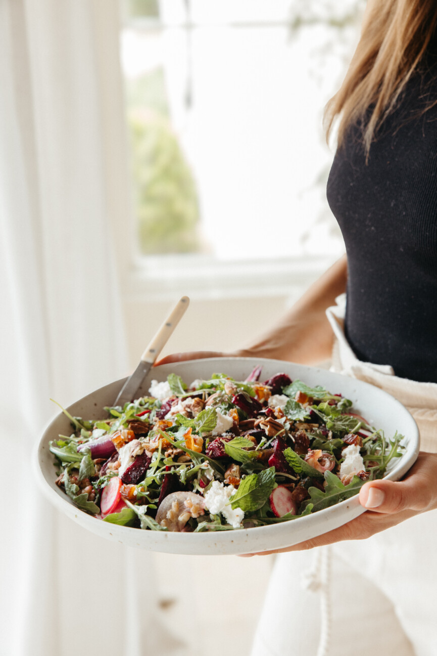 beet farro goat cheese salad
