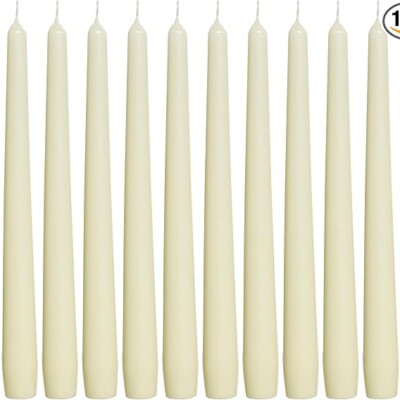 BOLSIUS Ivory Taper Candles - 12 Pack