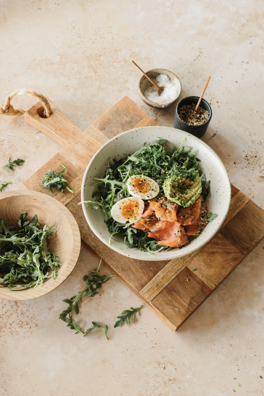 smoked salmon savory breakfast bowl - 20 grams protein