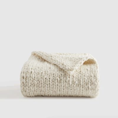 Chunky Hand Knit Wool Throw