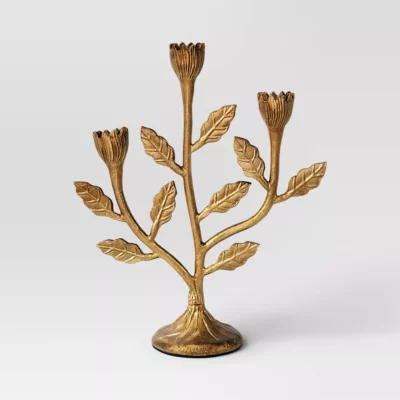 Gold Metal Botanical Candelabra