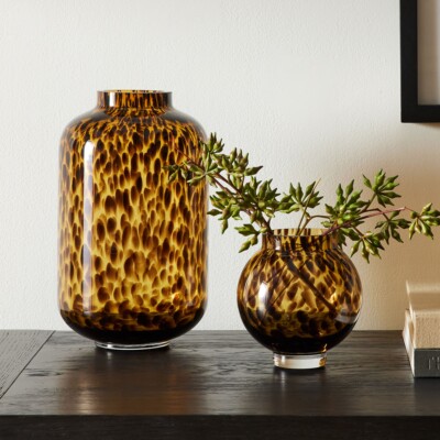 Mari Glass Vases - Tortoise, West Elm