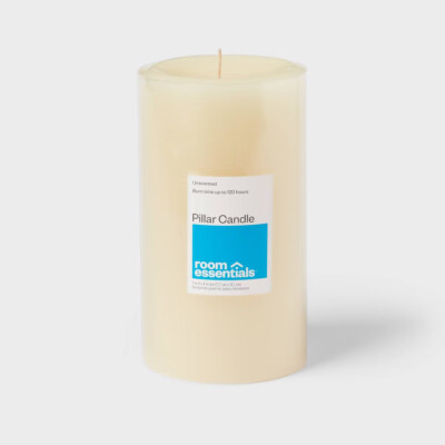 7" x 4" Unscented Pillar Candle