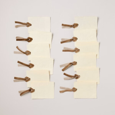 Place Setting Cards with Brown Velvet Ribbon 12ct