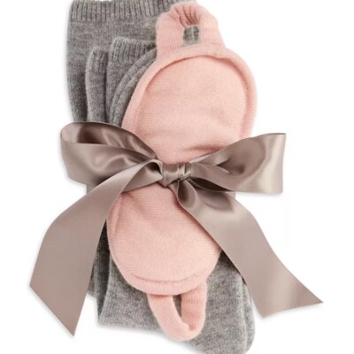arlotta cashmere socks and eye mask