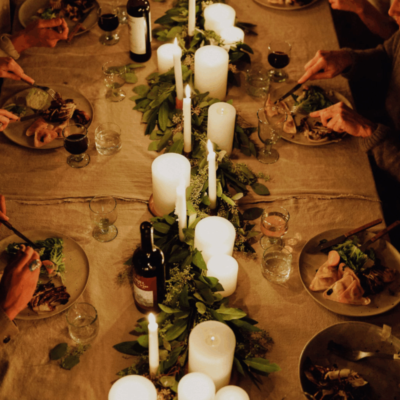 candlelit holiday table