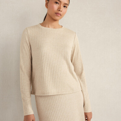 Lurex Rib Knit Top
