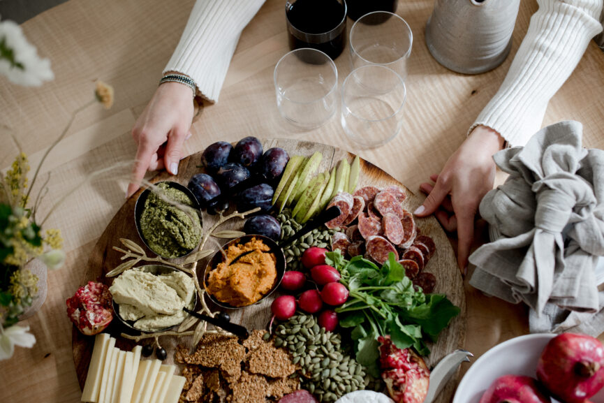 large charcuterie on table