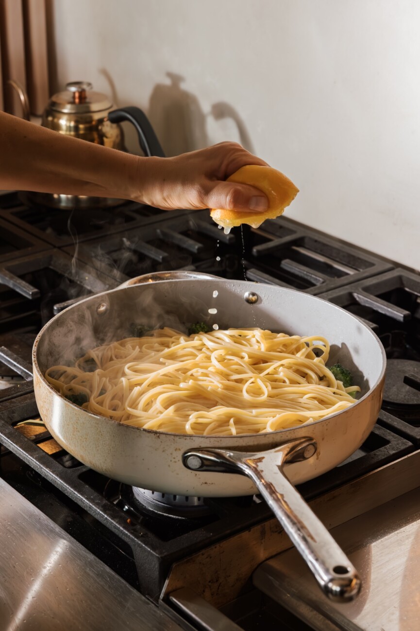 Blistered Broccolini Pasta with Garlic, Lemon & Toasted Breadcrumbs